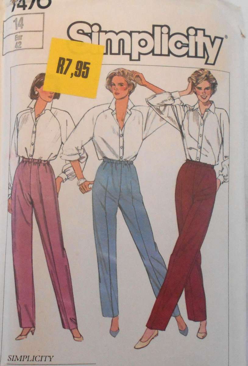 SIMPLICITY 7470 PROPORTIONED PANTS SIZE 14 COMPLETE