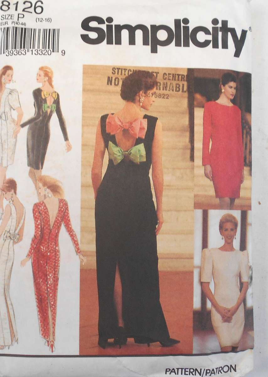 SIMPLICITY 8126 STUNNING LINED DRESS SIZE 12-16 COMPLETE-MOSTLY UNCUT TO 16