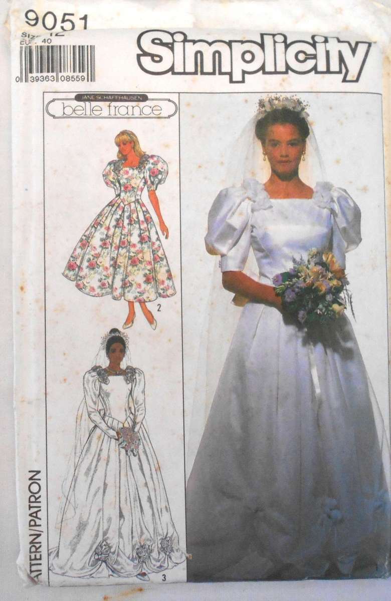 SIMPLICITY 9051 BRIDES & BRIDESMAID DRESSES SIZE 12 COMPLETE-UNCUT-F/FOLDED