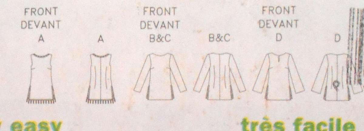 BUTTERICK 6831 SET OF TOPS SIZE XS-S-M (6-14) COMPLETE-CUT TO S/M (10-14)