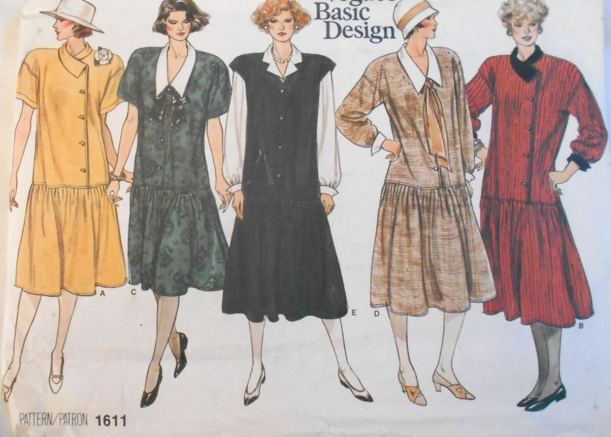 VOGUE BASIC DESIGN 1611 MATERNITY DRESS-PINAFORE-BLOUSE SIZE 6-8-10 COMPLETE-UNCUT-F/FOLDED