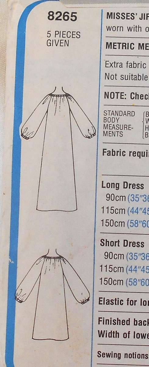 SIMPLICITY 8265 PULLOVER DRESS IN TWO LENGTHS SIZE MED 14-16 COMPLETE