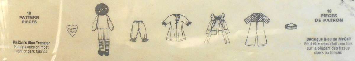 McCALL CRAFTS 5499 DOLLS WITH CLOTHES IN 4 SIZES SIZE 10&quot15" +20" + 25" COMPLETE-ZIPLOC