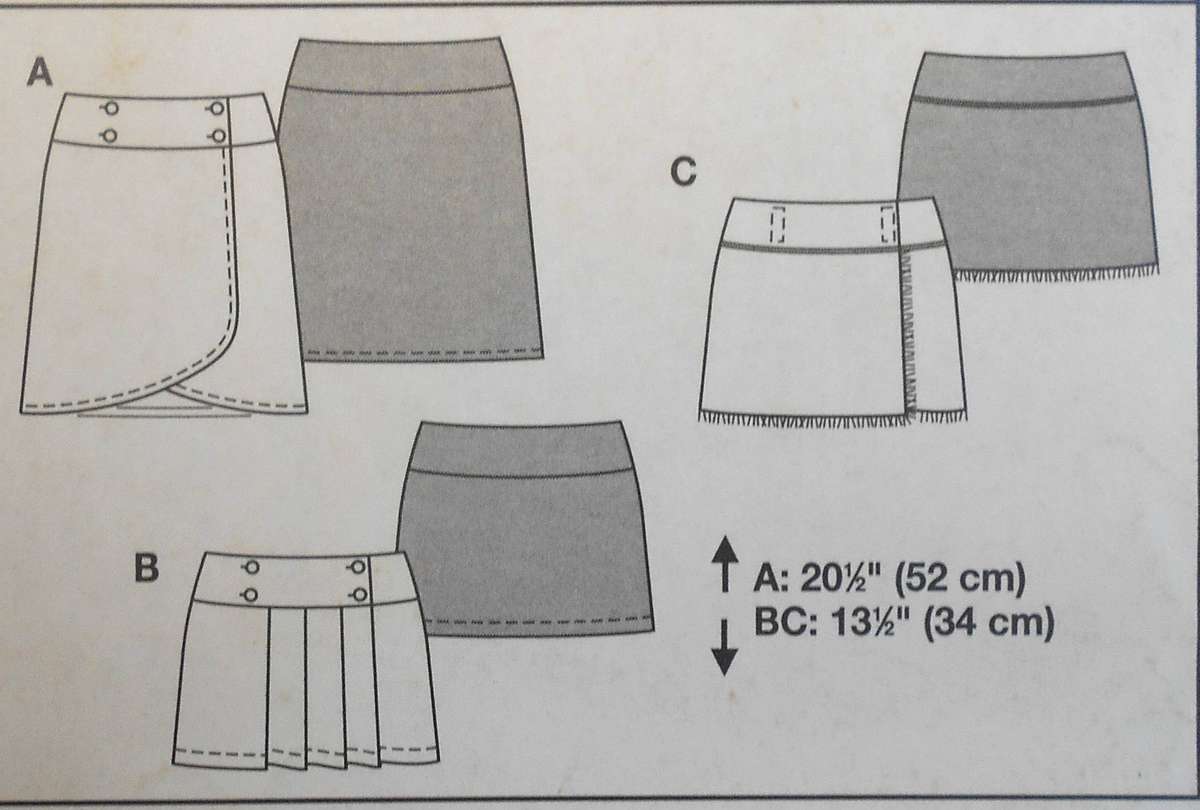 BURDA 8175 MINI SKIRTS 8-10-12-14-16-18-20 COMPLETE-CUT TO 20