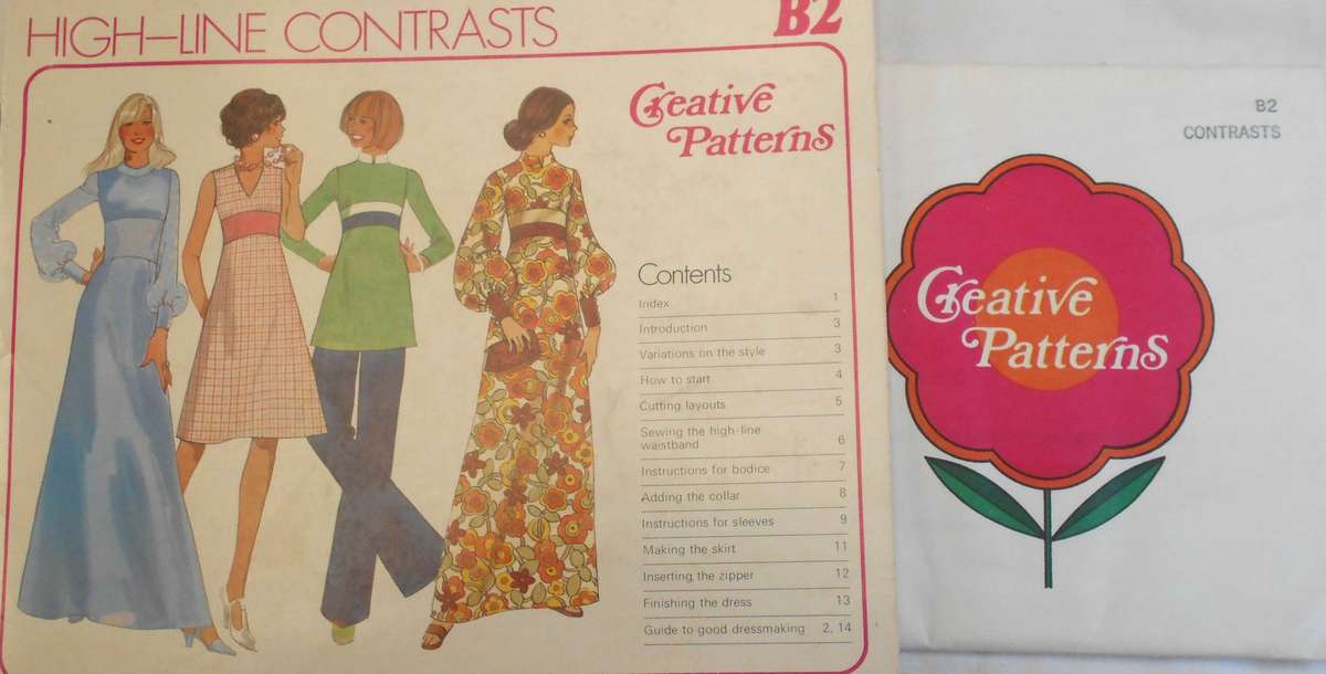 1975 CREATIVE PATTERNS B2 HIGH-LINE CONTRASTS-UNCUT-F/FOLDED