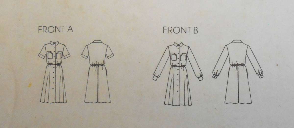 VOGUE 7882 VERY LOOSE FRONT BUTTON SHIRT DRESS SIZE 10 NO SHORT SLEEVE PATTERN SUPPLIED