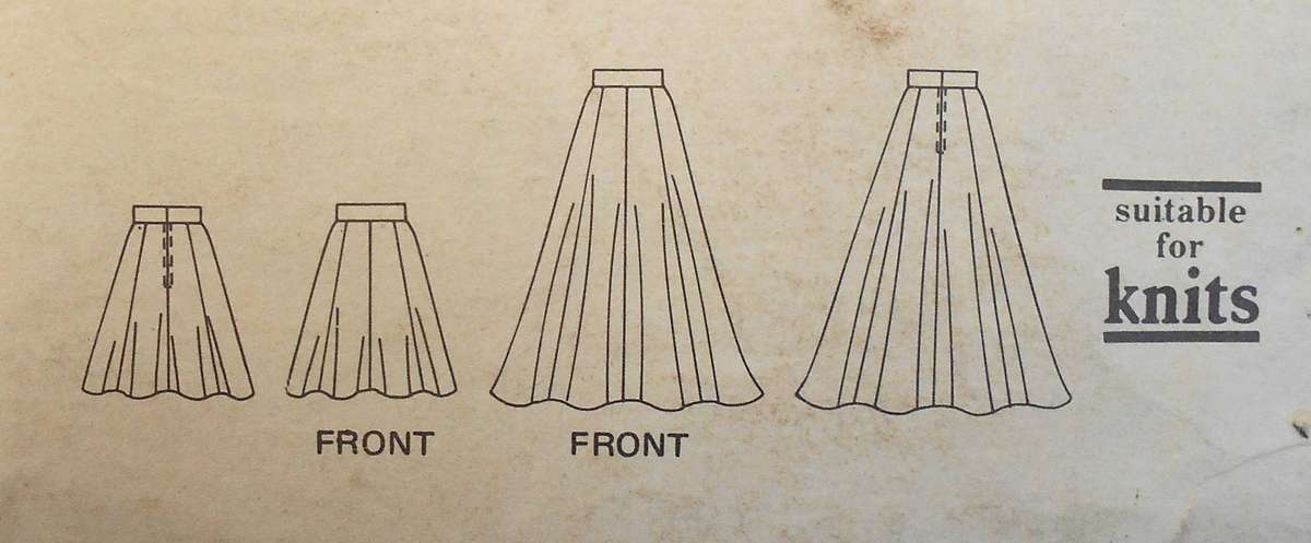 VOGUE 8517 FITTED FLARED GORED SKIRT SIZE WAIST 26 1/2" HIP 36" COMPLETE