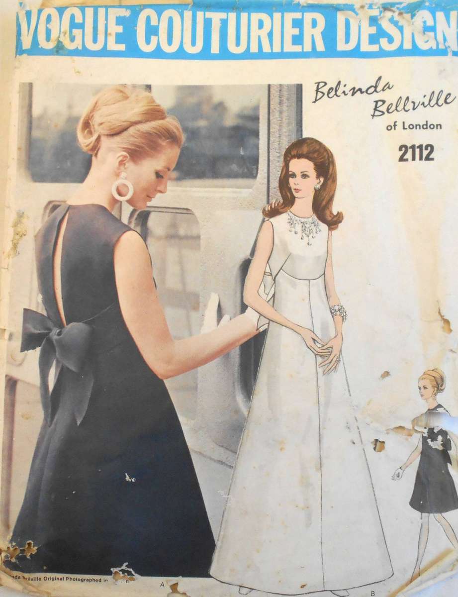 VOGUE COUTURIER DESIGN 2112 ONE PIECE EVENING DRESS SIZE 14 BUST 36 COMPLETE