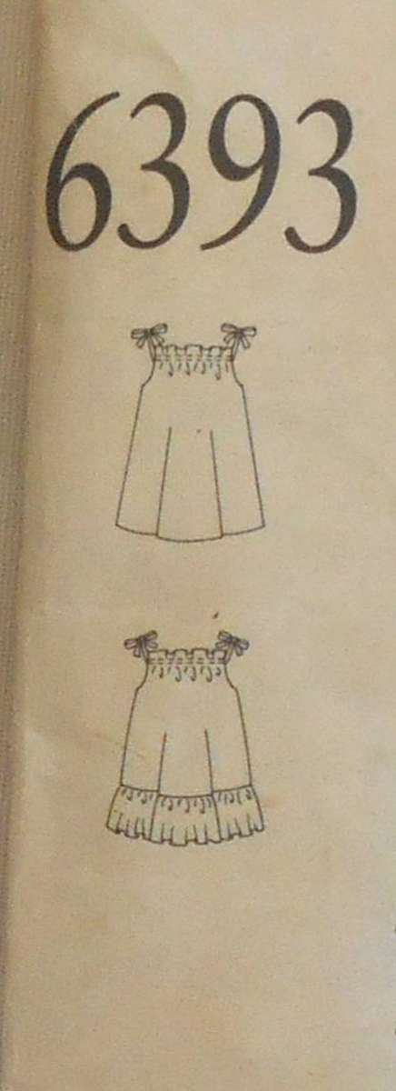 NEW LOOK PATTERNS 6393 GIRLS SHOESTRING STRAP DRESS SIZE 2-8 YEARS COMPLETE CUT TO 8 YR