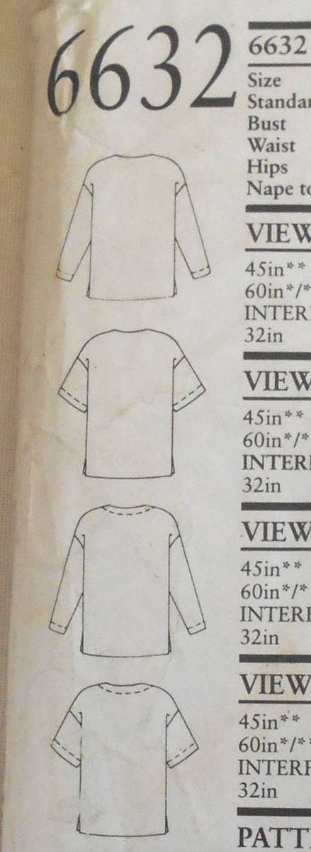 NEW LOOK PATTERNS 6632 SET OF BLOUSES SIZE 8-18 COMPLETE CUT TO 18