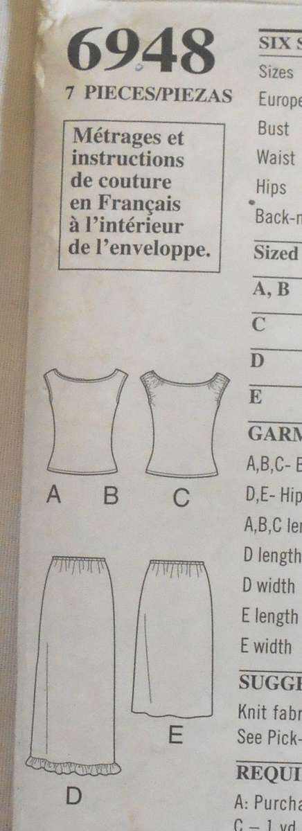 NEW LOOK PATTERNS 6948 OFF SHOULDER TOP & SKIRT SIZE 6-16 COMPLETE CUT TO 12