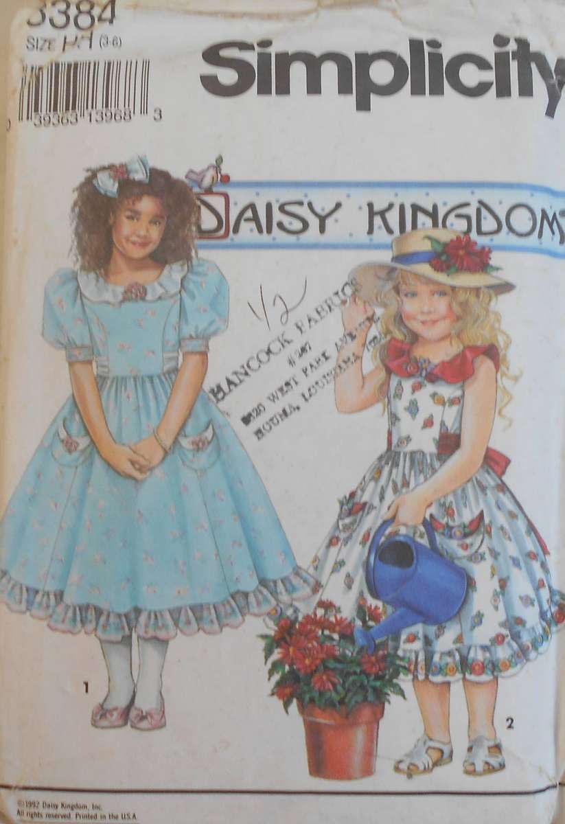 SIMPLICITY 8384 GIRLS DRESS SIZE 3-6 YEARS COMPLETE CUT TO 6