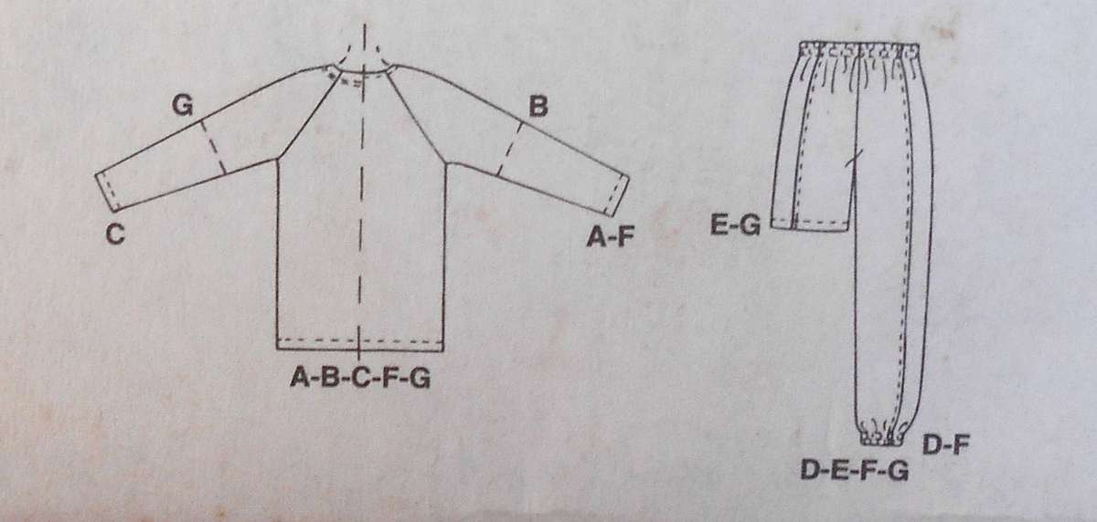 McCALLS 8798 MEN'S PJS SHIRT-TOP-PULL ON PANTS-SHORTS SIZE LARGE 42-44 COMPLETE UNCUT F/FOLDED