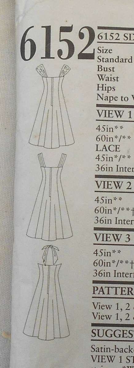 NEW LOOK PATTERNS 6152 FLARED DRESS WITH OFF SHOULDER SLEEVE VARIATIONS SIZE 6-16 COMPLETE-CUT TO 16