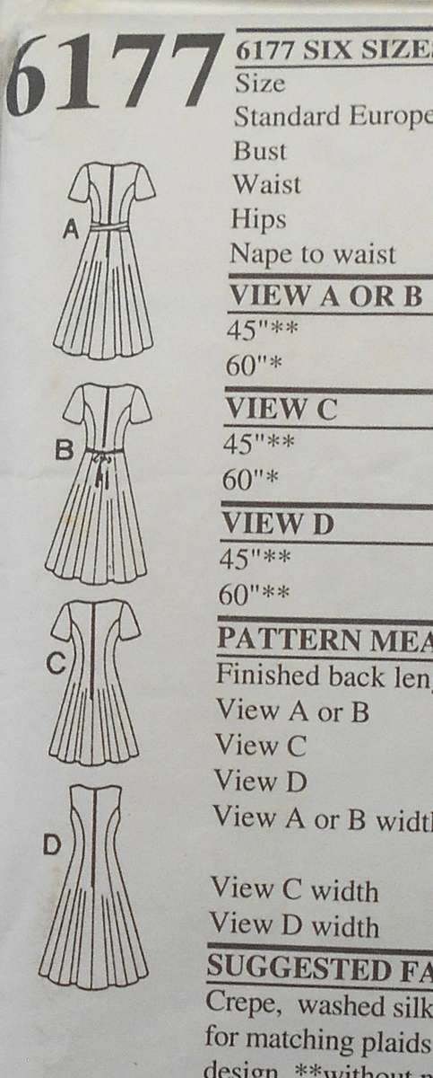 NEW LOOK PATTERNS 6177 PANELLED DRESS WITH VARIATIONS SIZE 8-18 COMPLETE-CUT TO 18 VIEW D 10