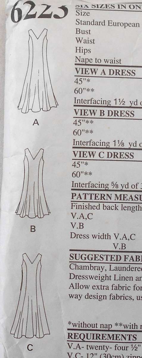 NEW LOOK PATTERNS 6223 PANELLED DRESS ROUND NECK SIZE 6-16 COMPLETE-CUT TO 16