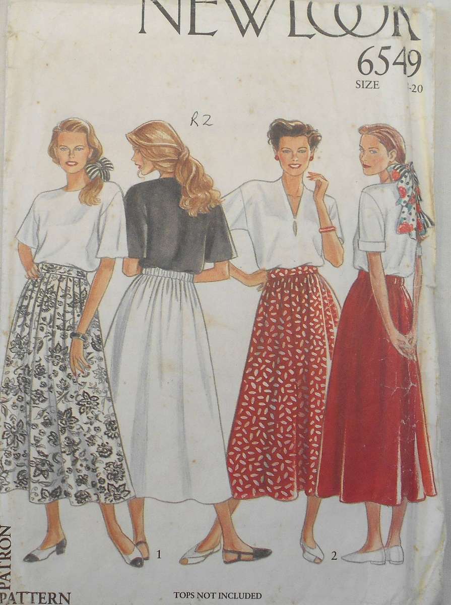 NEW LOOK PATTERNS 6549 FULL SKIRT SIZE 8-20 COMPLETE CUT TO 16