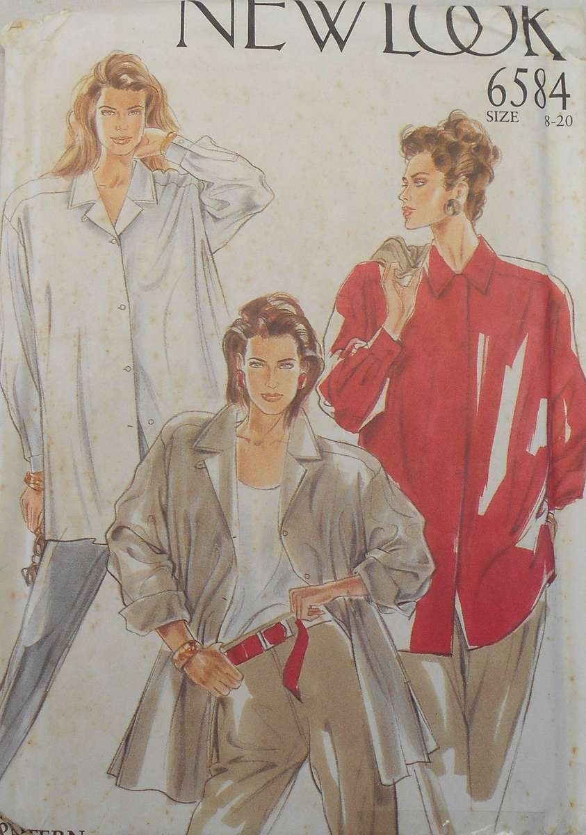 NEW LOOK PATTERNS 6584 BIG SHIRT SIZE 8-20 COMPLETE UNCUT F/FOLDED