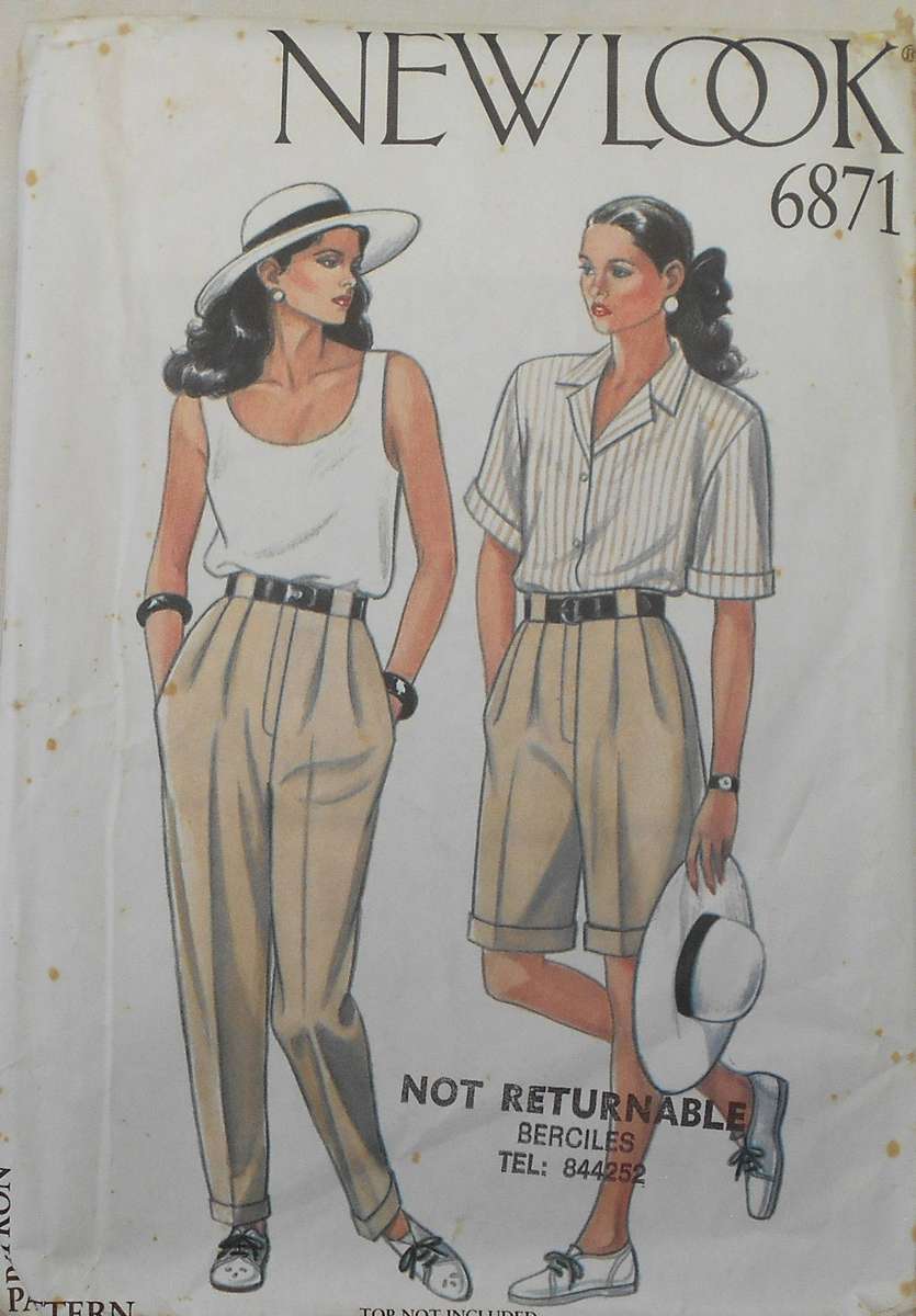 NEW LOOK PATTERNS 6871 PANTS OR SHORTS SIZE 8-18 COMPLETE CUT TO 18