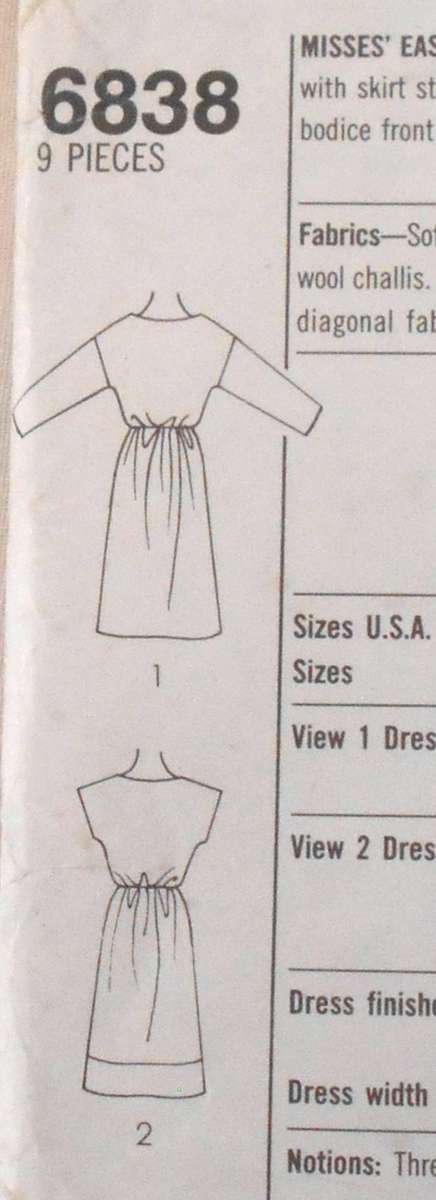SIMPLICITY 6838 PULLOVER DRESS SIZE 8-10-12 COMPLETE