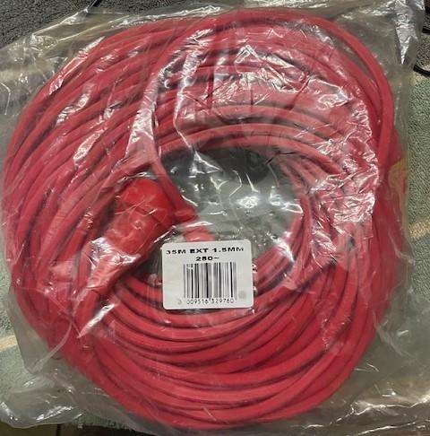 35m Red Extension Cord 1.5mm Heavy Duty