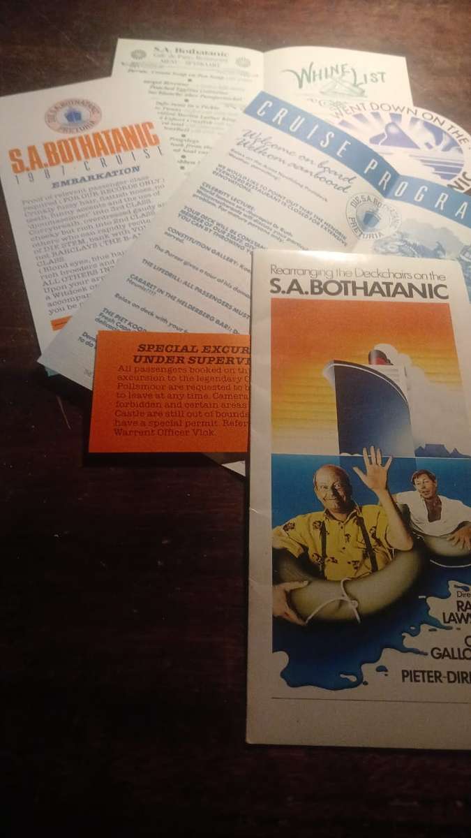 1987 Embarkation cruise on the S.A. Bothatanic (registered in Pretoria) , Pieter- Dirk Uys