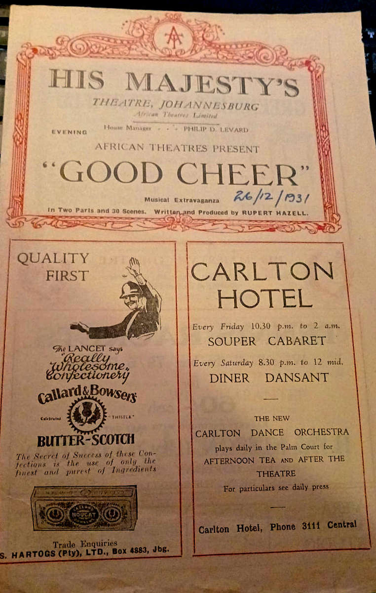His Majesty's (Johannesburg) Theatre Programme (1931)