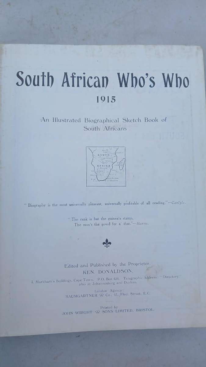 South African Whos Who - 1915