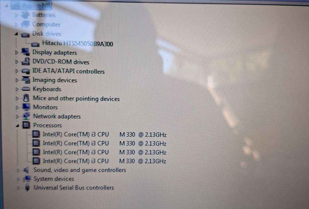 Acer 5741 Laptop i3 2.13GHZ CPU M330 4GB Ram 500Gb Hard Drive