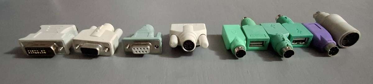 Set Of 10 Various Pc Computer Adapters