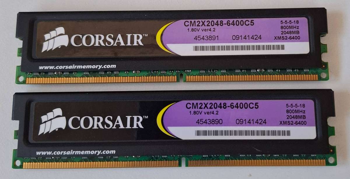 Corsair Desktop Memory Module DDR2 800MHZ 4GB Modules (2Gb X 2Gb)
