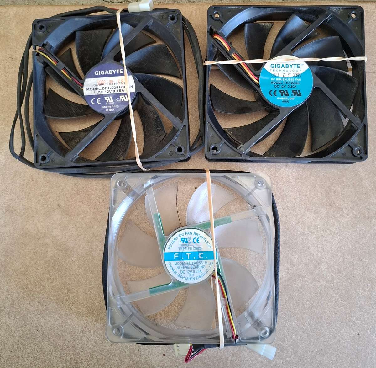 Set of Three Large Computer Case Fans