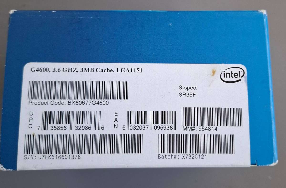 Intel Pentium G4600 3.6GHZ Processor Including Heatsink Fan