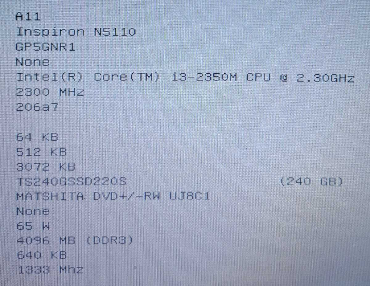 Dell Inspiron N5110 Laptop Spare Parts Bundle