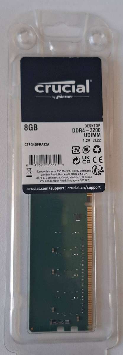 Crucial 8GB 3200mhz DDR4 Desktop Ram
