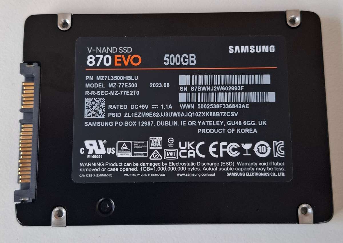 Samsung 870 Evo 500GB Solid State Drive