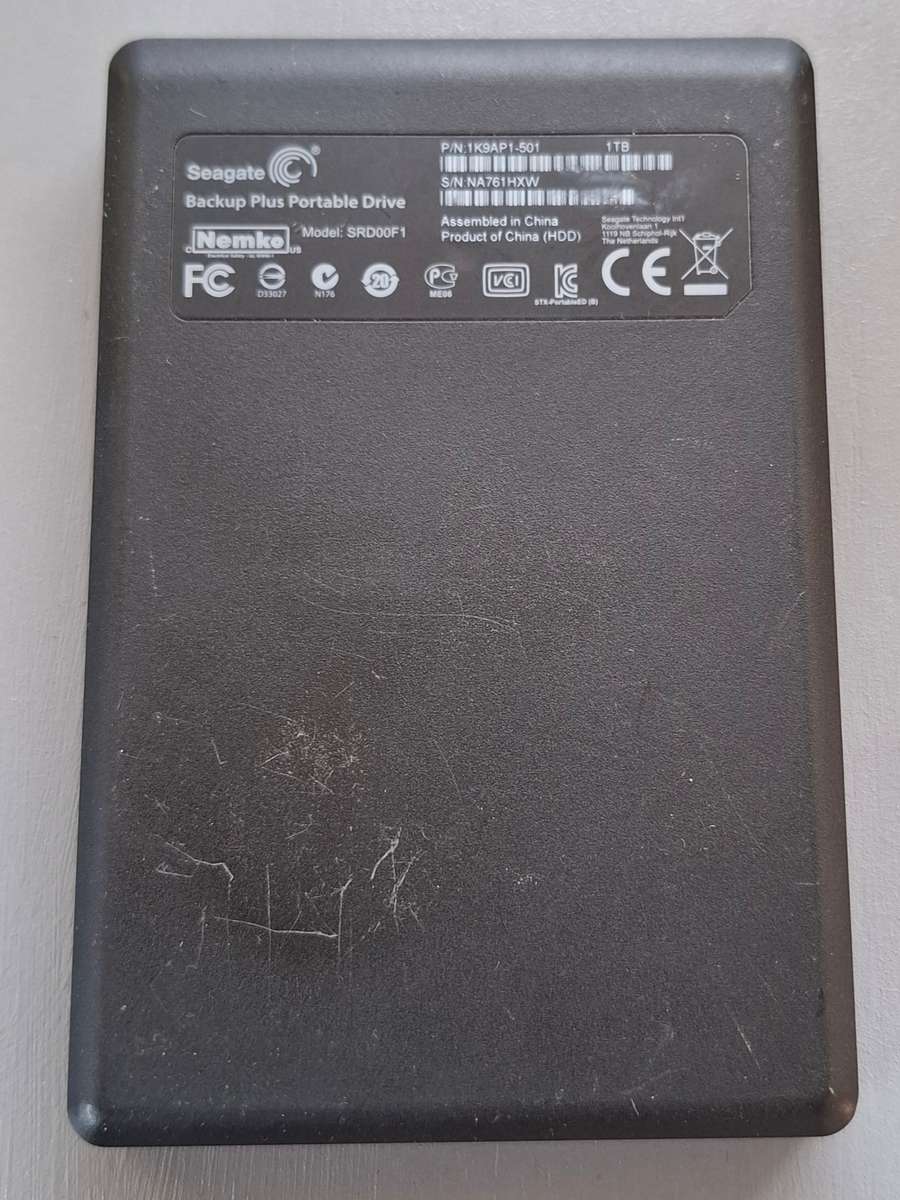 Seagate External Portable Backup Plus 1TB USB3 Hard Drive