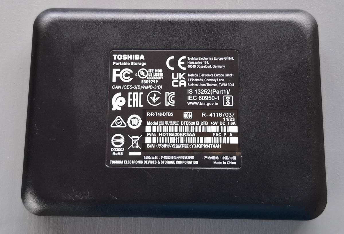 Toshiba 2TB USB 3 External Portable Hard Drive