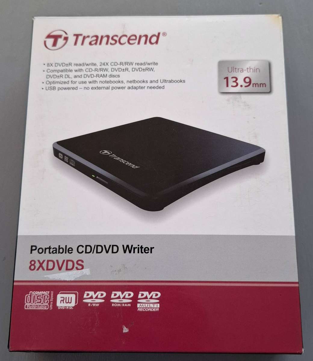 Transcend Portable USB External  CD-DVD Writer Black