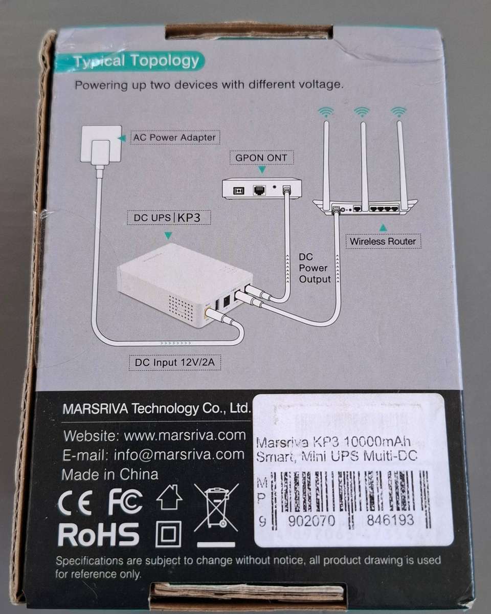 Marsriva DC UPS & Power Bank - KP3 18W 10000mAh