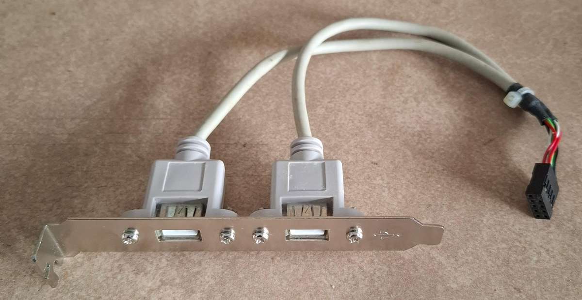 2pcs Mainboard 9Pin to 2X USB2.0 PCI Rear Panel Expansion Bracket USB Hub Connector Cable Adapter