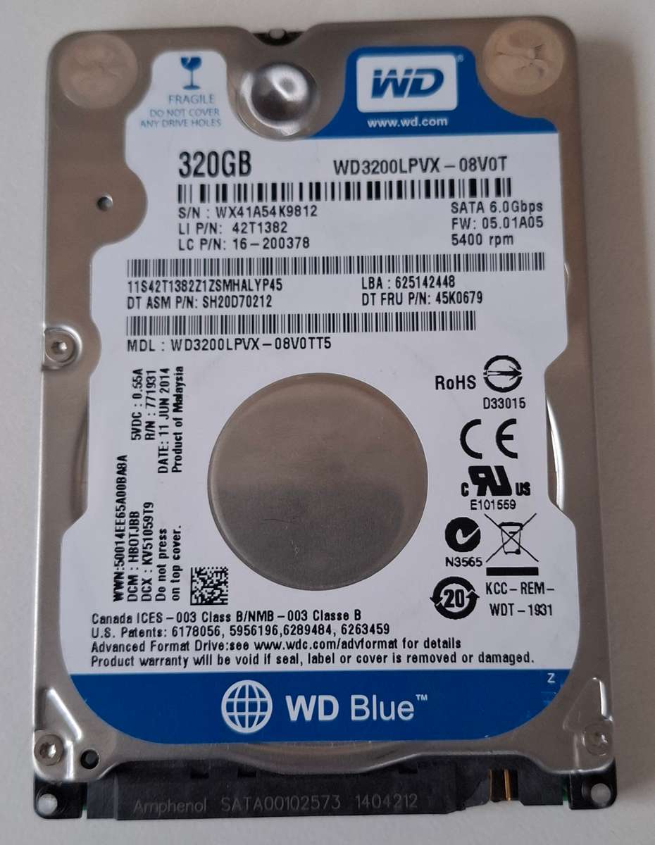Western Digital Blue 320GB Laptop Hard Drive