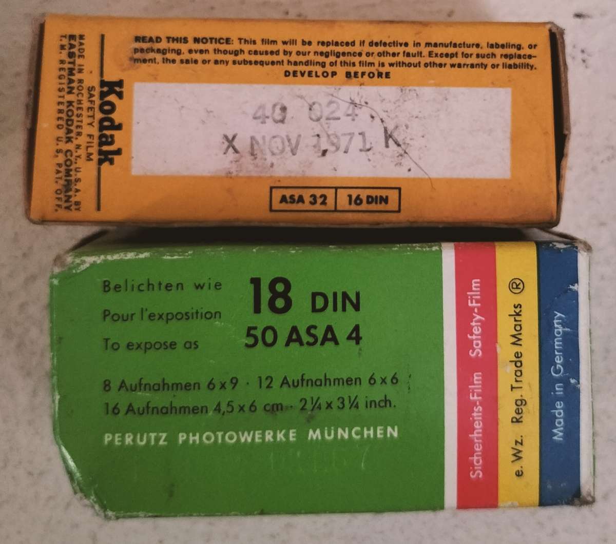 Vintage Kodak and Perutz film - expired