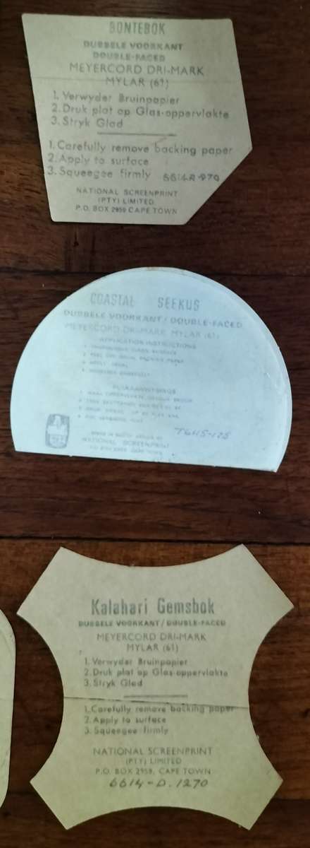 National Parks Board vehicle stickers from the 70s (17 parks, 22 stickers)