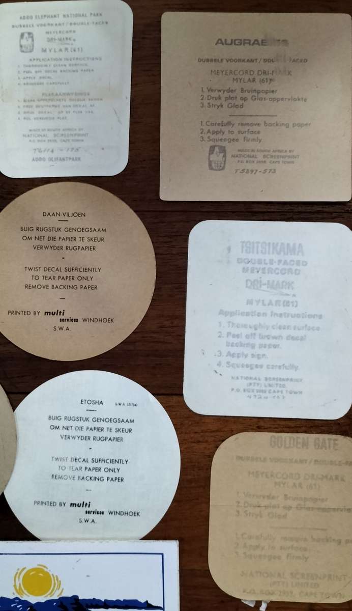 National Parks Board vehicle stickers from the 70s (17 parks, 22 stickers)