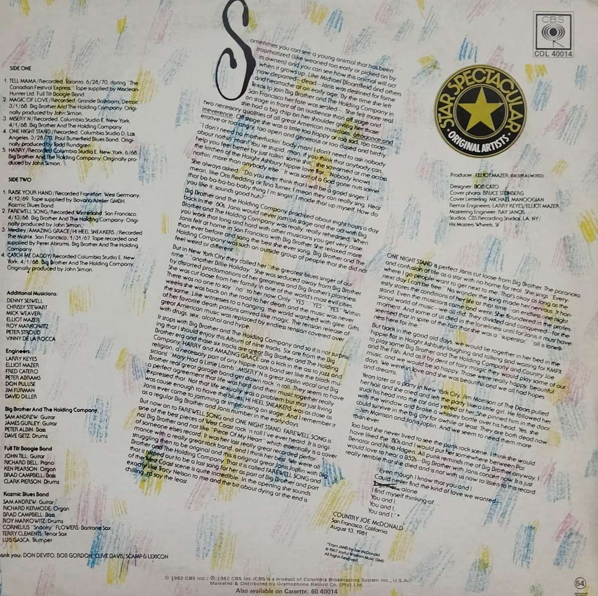 LP / Vinyl / Record - Janis Joplin - Farewell song