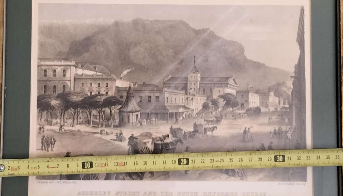 Antique print - Adderley Street - Cape Town - framed