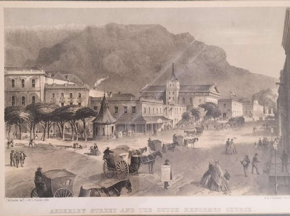 Antique print - Adderley Street - Cape Town - framed