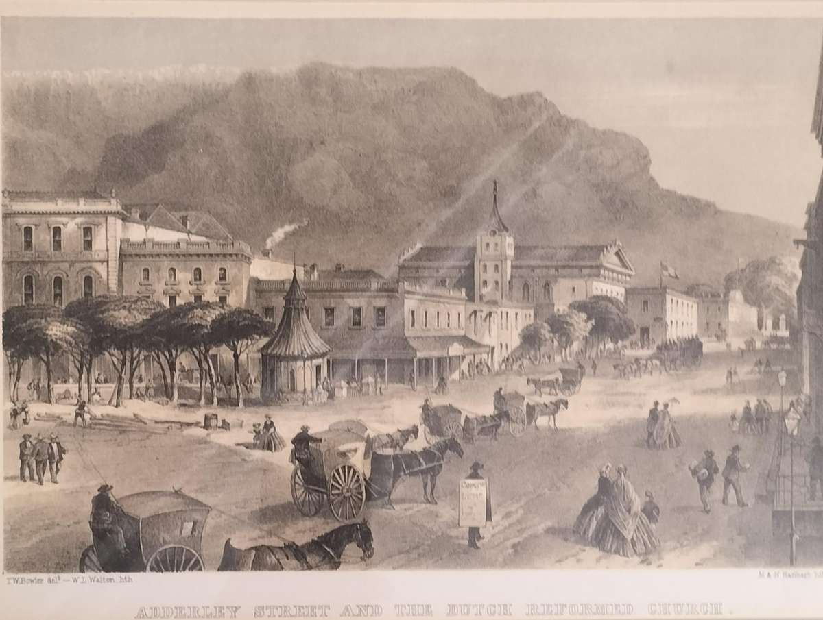 Antique print - Adderley Street - Cape Town - framed