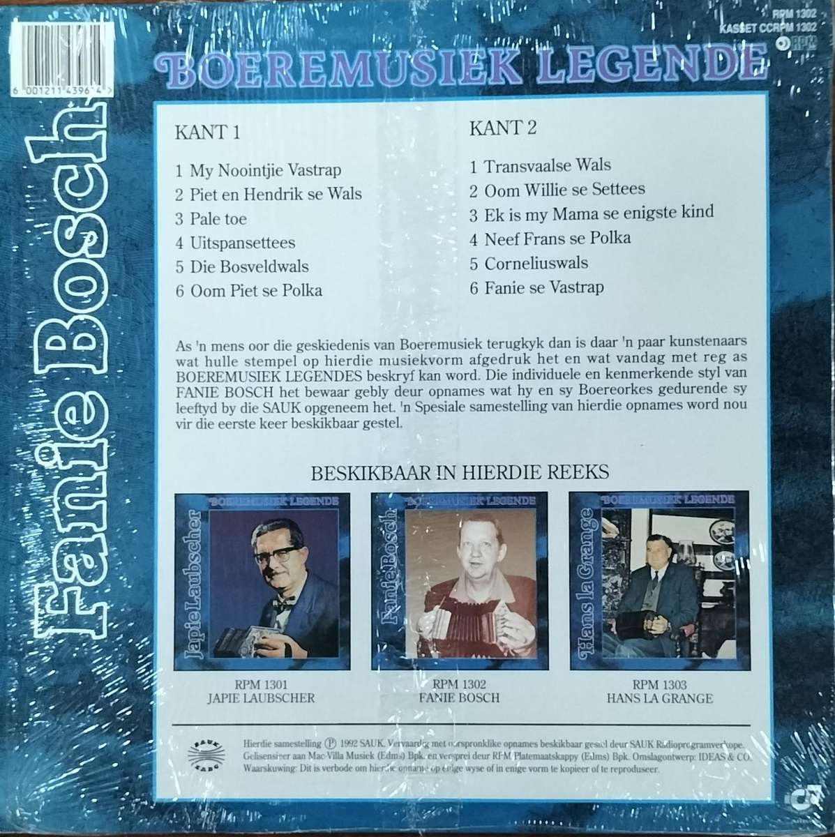 Boere musiek plaat - Vinyl / LP / Record - Boeremusiek legende - Fanie Bosch